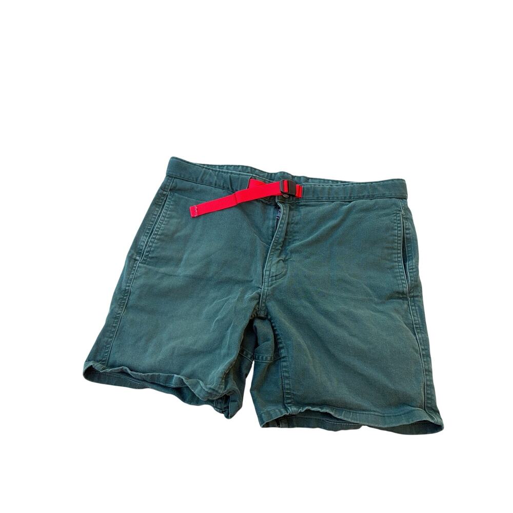Topo Designs Women’s Mountain Shorts Green Buckle Organic Cotton Twill  Medium
